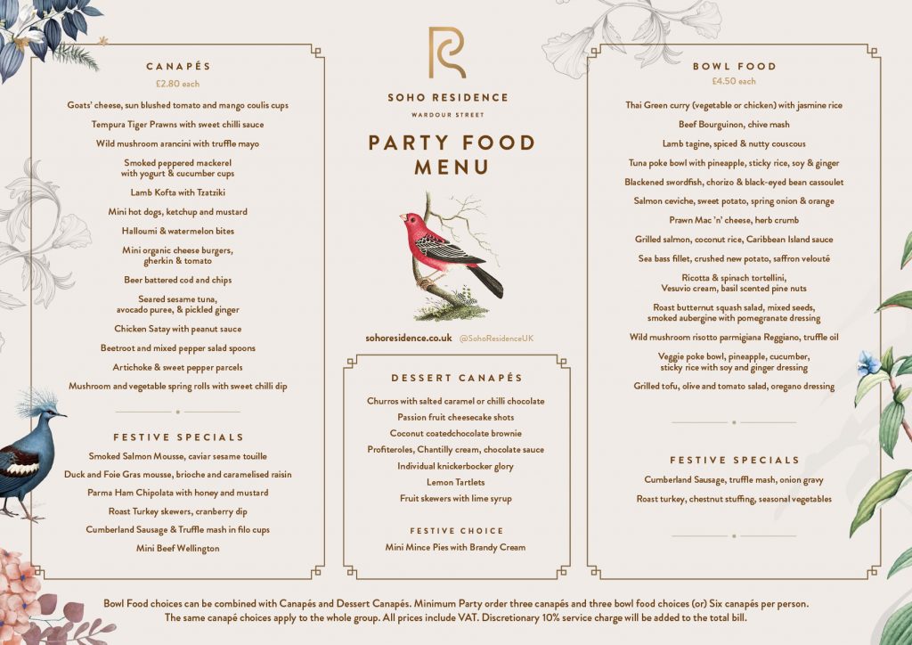 party-food-menu-soho-residence